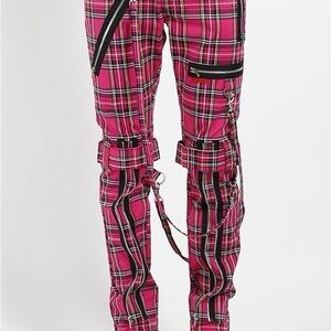 Tripp nyc Royal Bones Pink Plaid Jeans